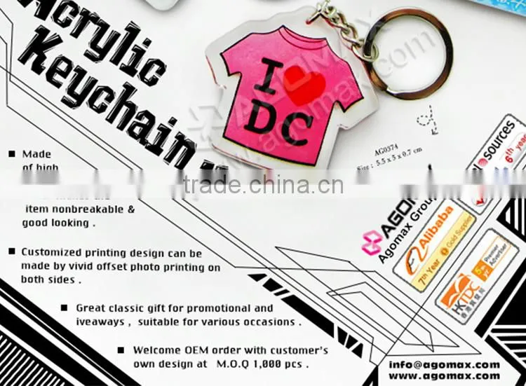 Manufacturer OEM digital photo frame blank acrylic keychain wholesale