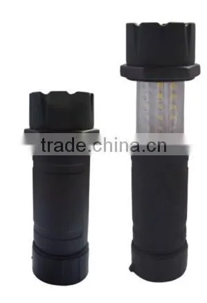 transparent PC tube, rubber cover with ABS plastic battery operated worklight
