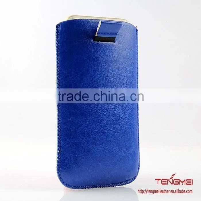 oil leather mobile phone bag easy carrying, for HTC phones universal case