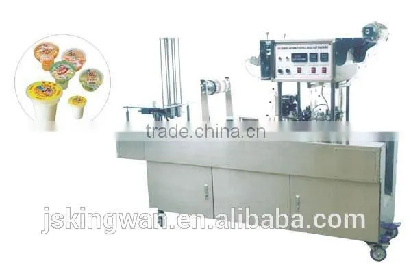 automatic plastic cup filling sealing machine