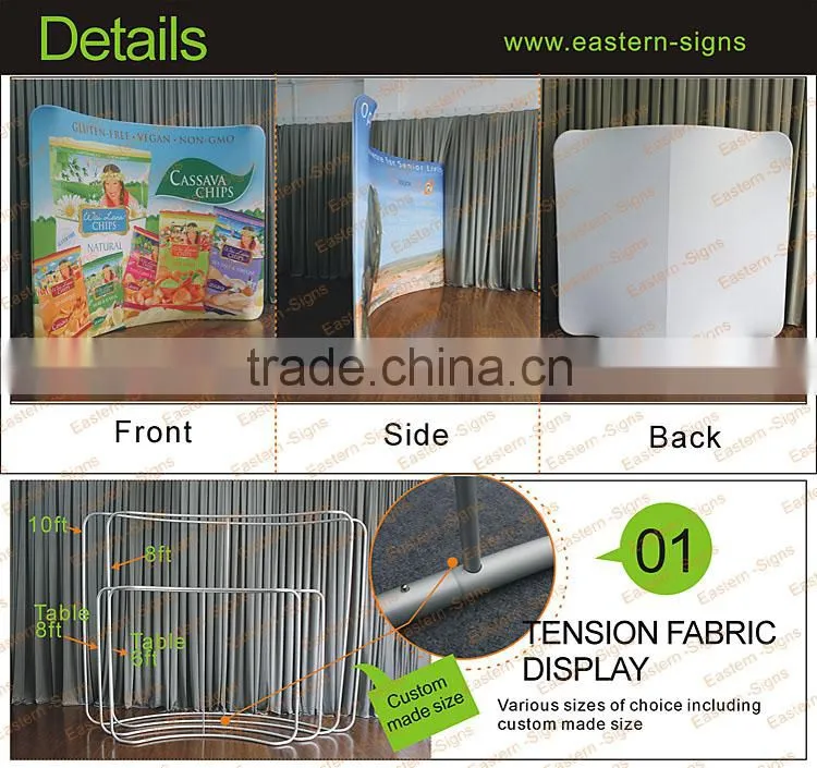 Easy to Install Recyclable Dye Sublimation Tension Fabric Display