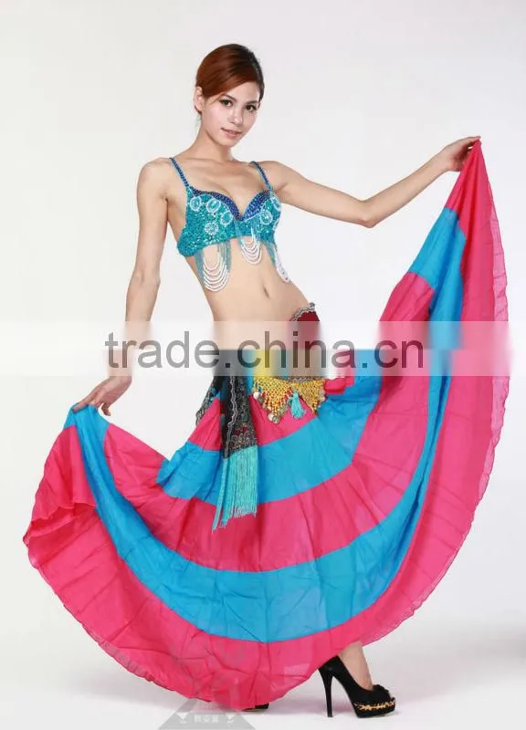 Belly Dance Costumes,Hot Sexy Spanish Skirt of Bellydancer Practise Wear,Belly Dancing Performance Clothes,Dancing Dress QC1286