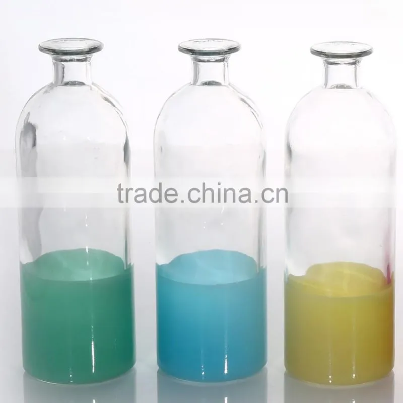 High Quality Multicolour Bottom Glass Vase With Clear Welt Top