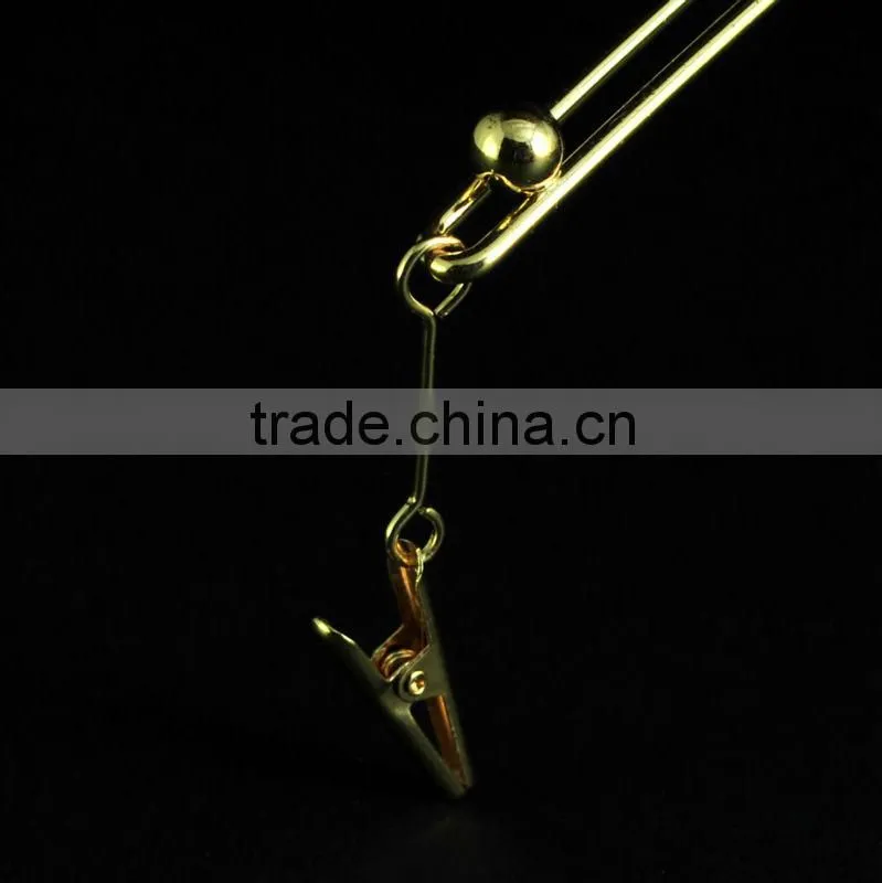 Japanese Metallic Golden Lingerie Hanger with Clips for Hotel Equipment