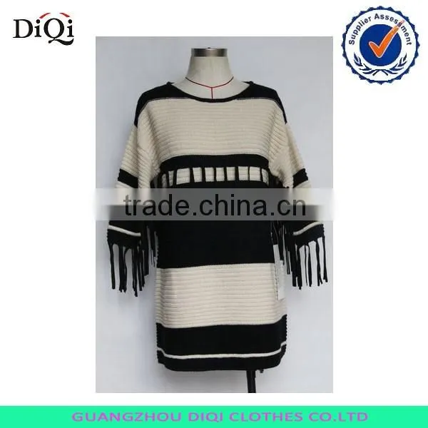Ladies long sleeve mixed color block pullover jumper