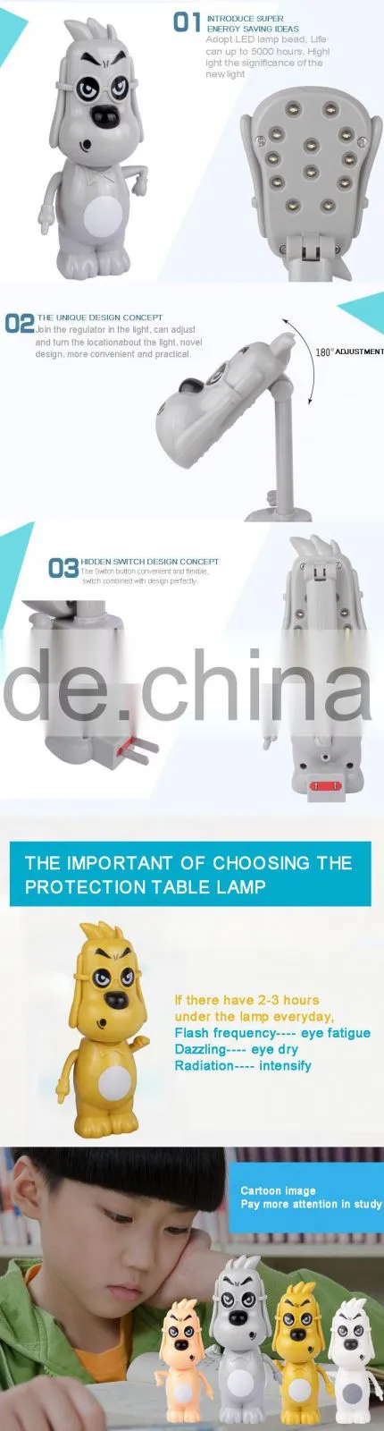 The new design led desk lamp flexible arm light up toys