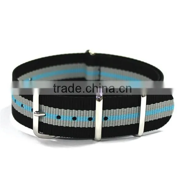 Stitching striped 1 piece nylon watches bands straps