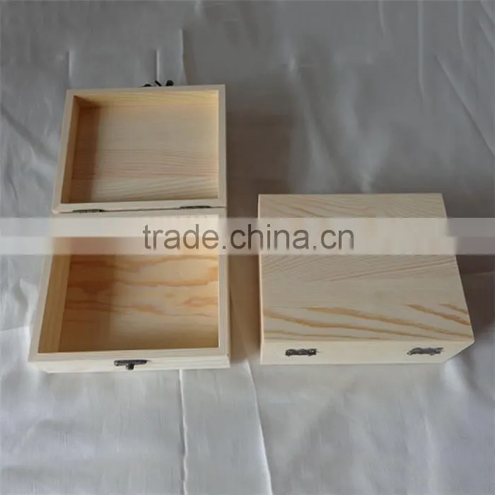 Handmade smooth unfinished small wooden keepsake box