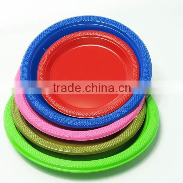 6/7/9/10/12 inch Coloful disposable plate PS material