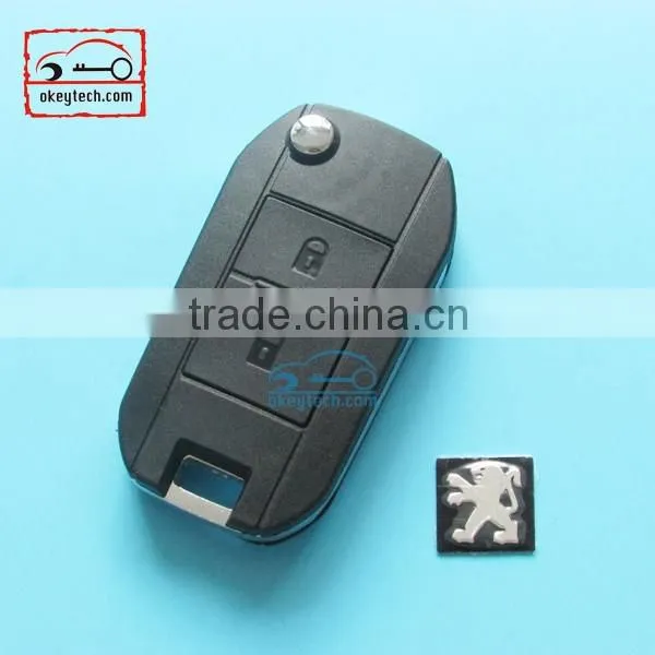 Okeytech Peugeot 206 modified flip remote 2 button key shell Car Key for peugeot 508 romote key shell