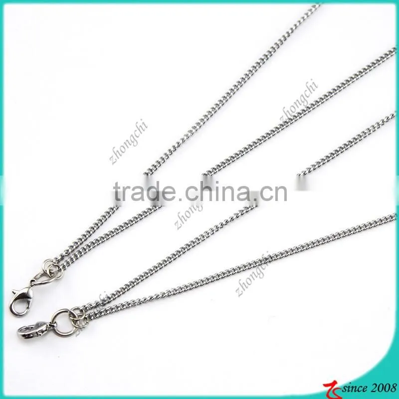 Silver Flat Chain Necklace For Floating Locket Pendant Jewelry (FN16040964)