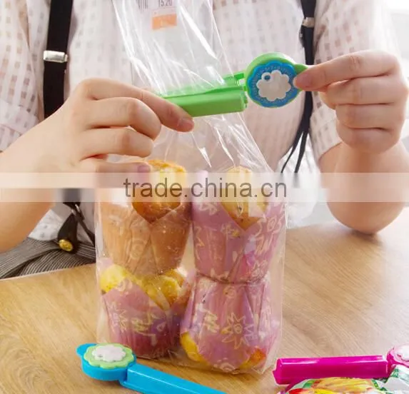 Plastic Flower Bag Clip,Flower Head With Date seal Clip