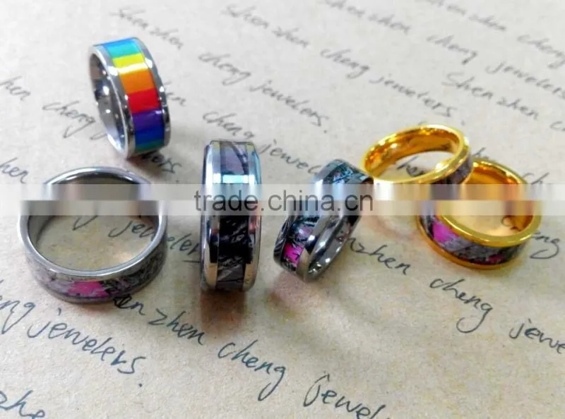 New year product titanium camo rings for unisex
