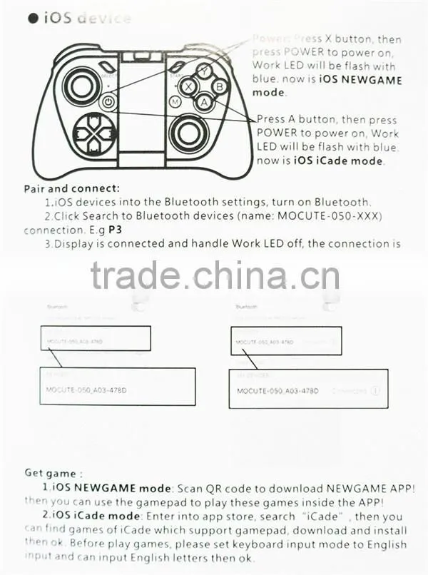 2016 OEM 050 VR-BOX bluetooth controller Gamepad For Android