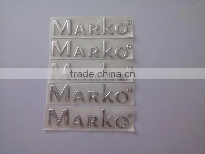 Metal company name logo sticker