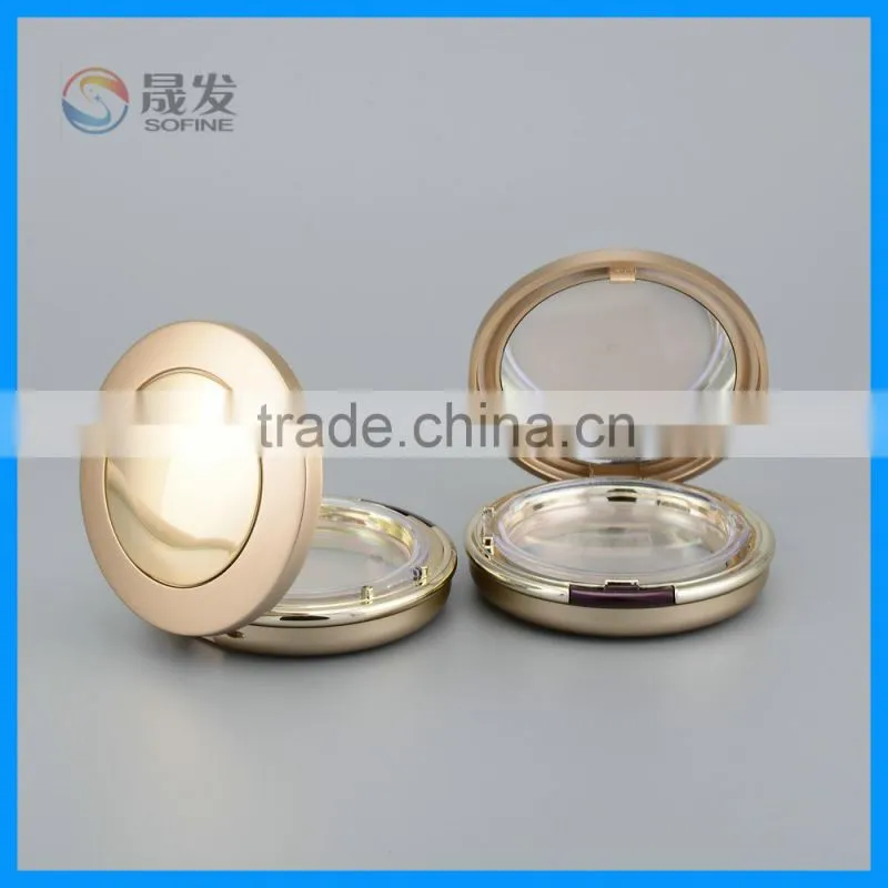 Cute cosmetic plastic powder compact container