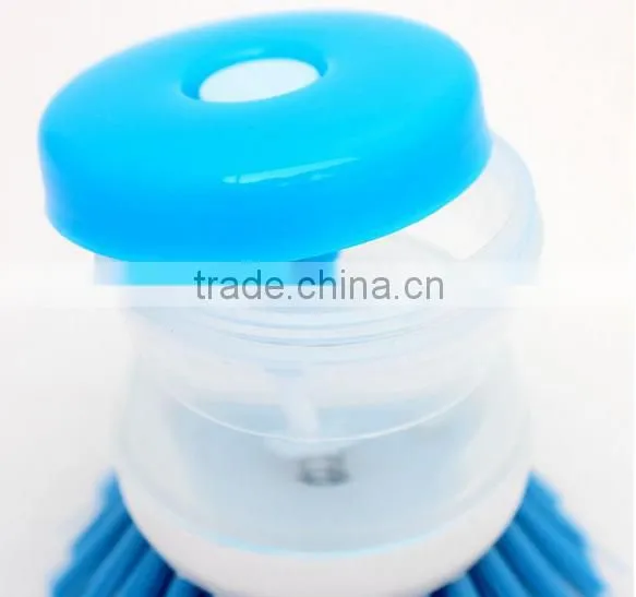 Kitchen Wash Tool Pot Dish Brush with Washing Up Liquid Soap Dispenser / plastic brush pot wash dish brush