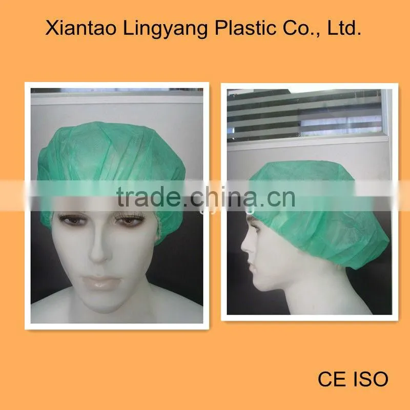 2014 Hot Sale Disposable Round Nonwoven Hospital Bouffant Nurse Cap