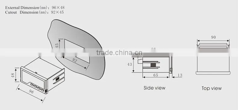 Manufacturer of ME-AA5Y Panel Size 48*96mm Floor Price Single-phase LCD Display Digital AC Ammeter, for industrial use