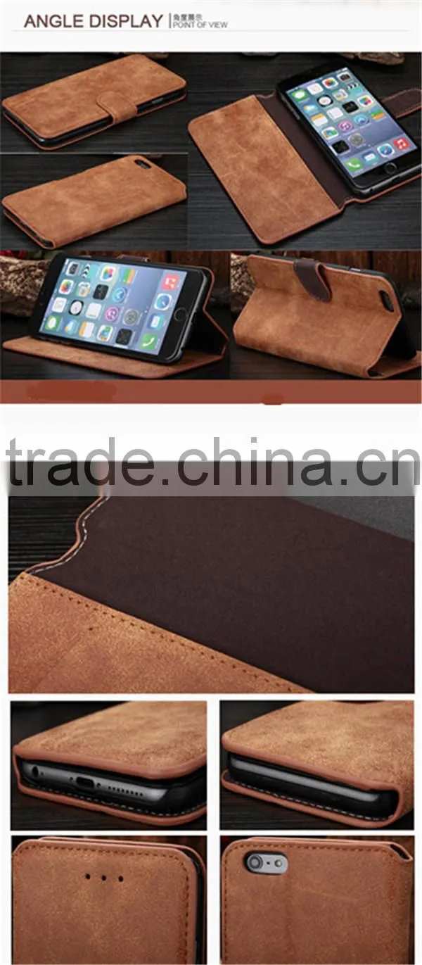 Leather wallet for iphone 6 case with business card holder