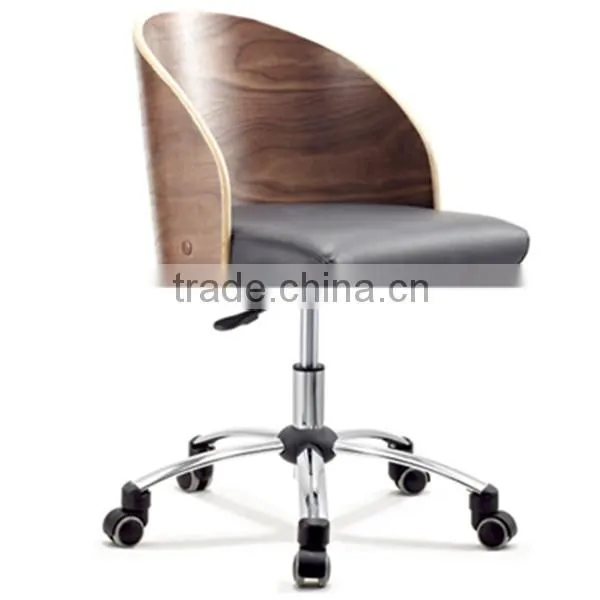 Modern Home Walnut Wood Furniture Plywood Leather Office Dining Chair HY2006