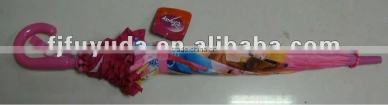 C10A Auto Heat Transfer cartoon child umbrella with flower edge
