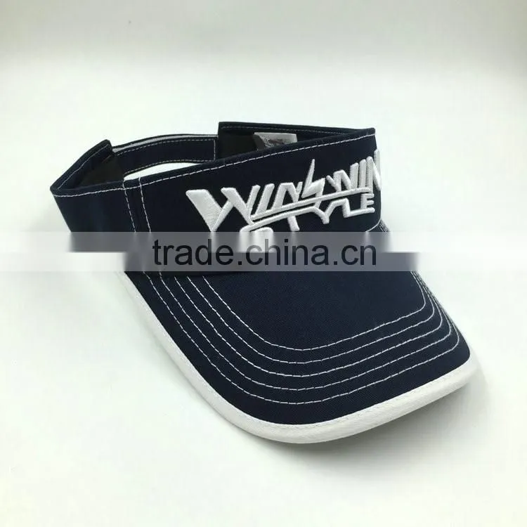 Wholesale 3D embroidery sun protection blue golf caps