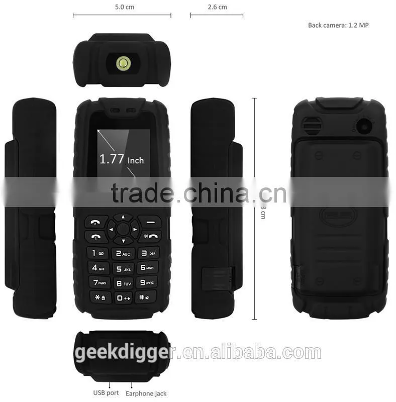 XP3300 Black Unlocked Phone Quad Band with 12000mAh Battery / FM / MP3 / Dual SIM / Flashlight Functions