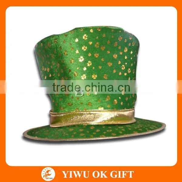 St Patrick's Day Green Velvet Top Hat