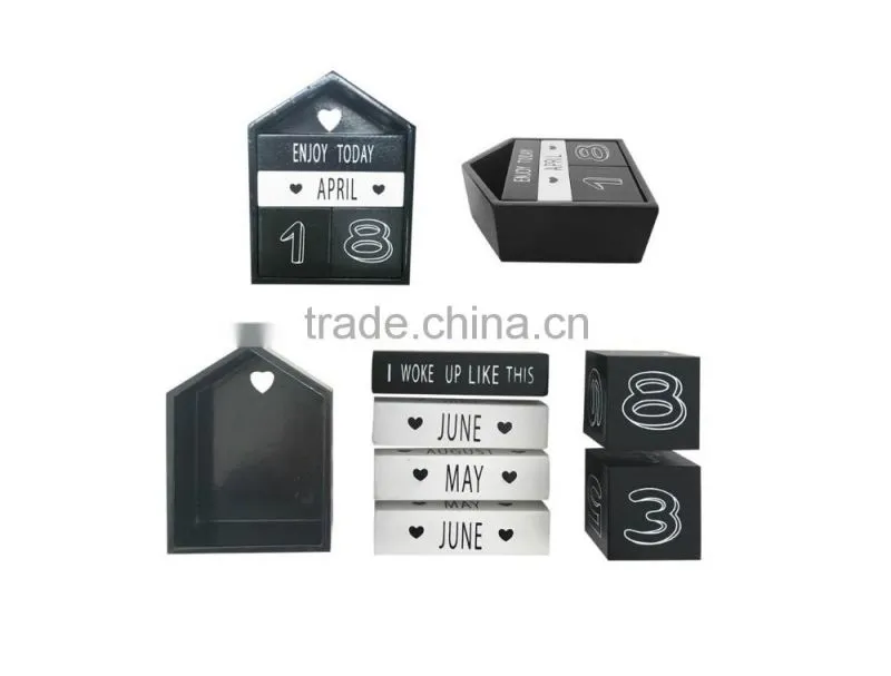 Economic wooden Home Decoration desk calendar study room decorative special gifts ECO-friendly repeated use desktop calendar