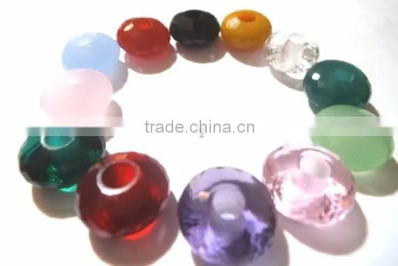 AAA Multi Color Quartz Stylist Rondelle Big Hole Beads