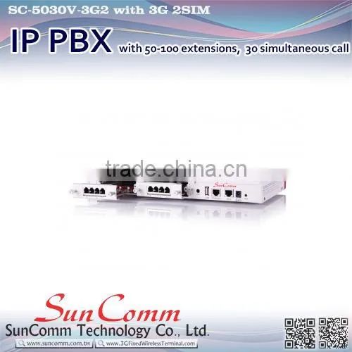 SC-5030V-8S Internet Telephone 8 FXS IP PBX with 50-100ext 30 concurrent call