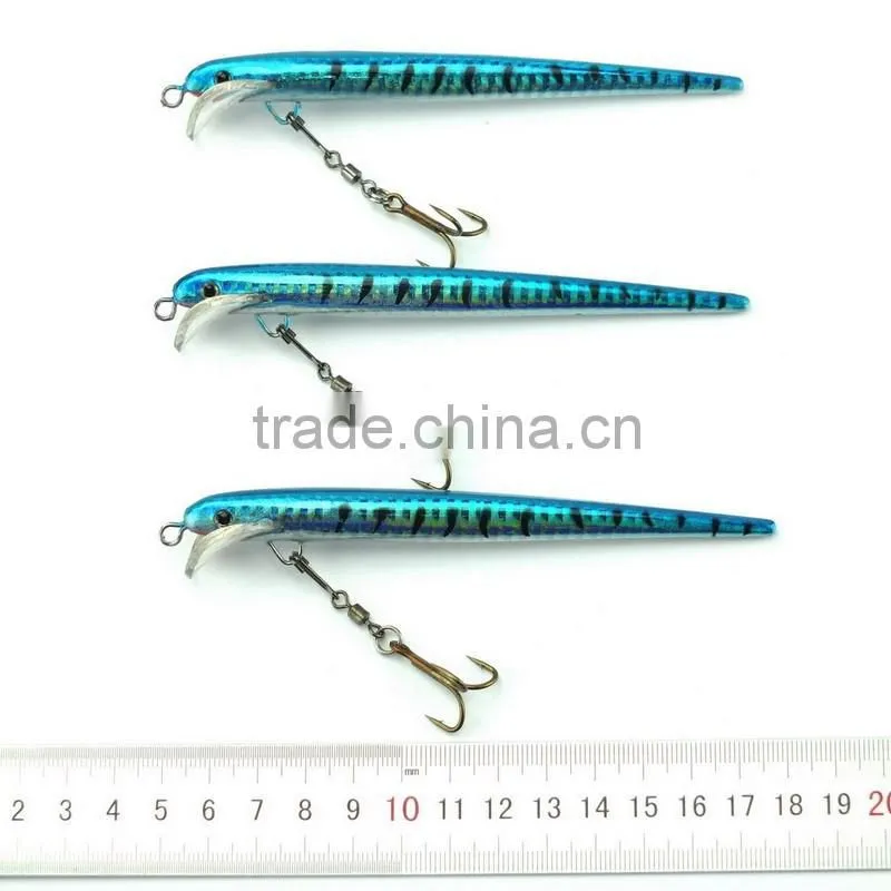 3PCS 12.5cm/8g fishing lures 4# hook with rolling swivels fishing hard bait lures