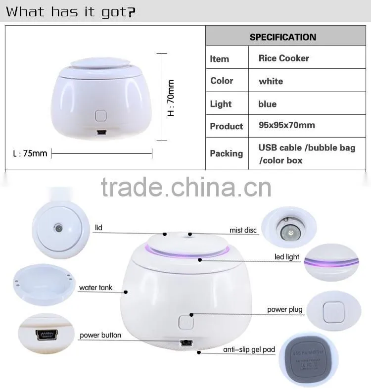 Hot Sell OEM rice cooker mini usb china humidifier ultrasonic Resell