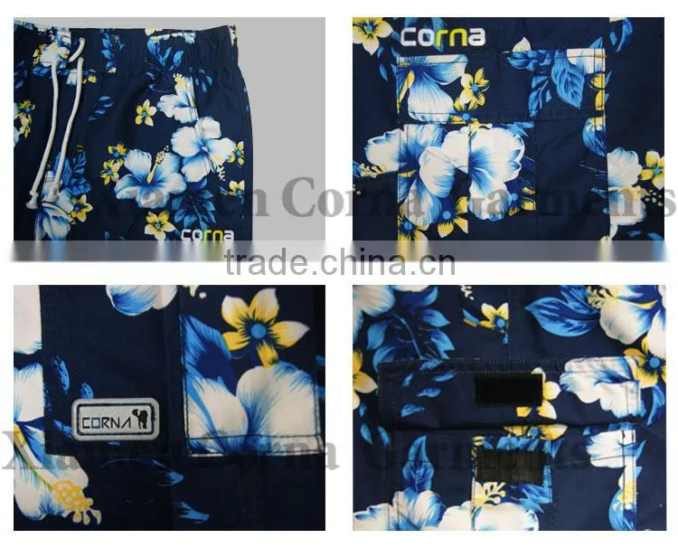 Cool design sublimation mens 4 way stretch board shorts custom waterproof beach shorts