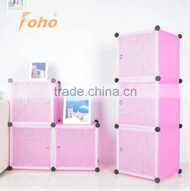 3 cubes eco-friendly plasti cube storage organizer with PP panel and connector FH-AL0014-3
