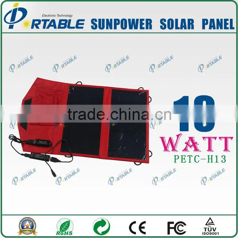 13W Sunpower folding solar panel for Iphone, tablet pc