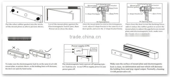 800lbs access control electromagnetic locks for gates with led