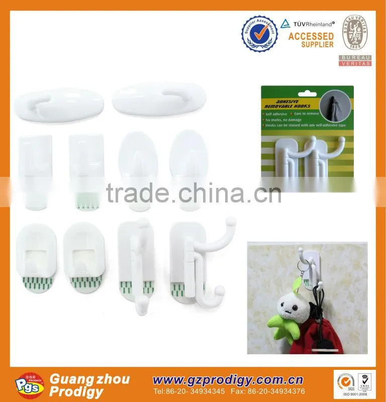 hot selling small plastic strong self adhesive wall hanging clothes hooks