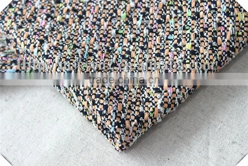 Houndstooth Polyester viscose wool fabric, 100% wool tweed fabric for formal wear
