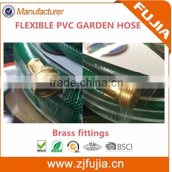PVC Plastic hose with brass fittings 1/2'' 5/8'' garden hose pvc spiral flexible hose
