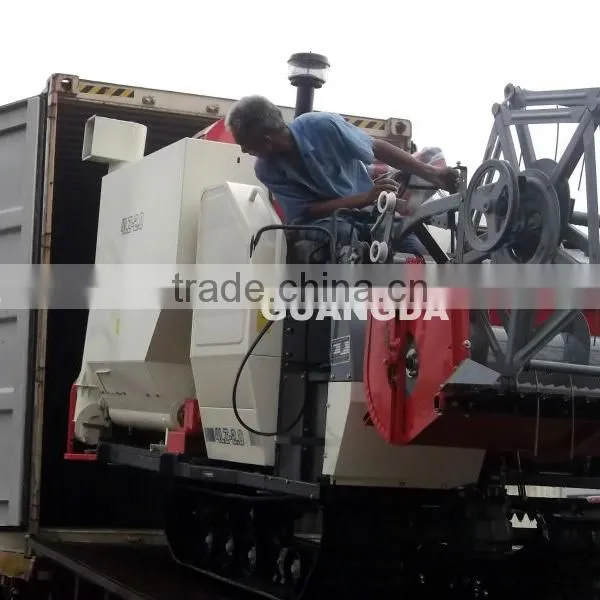 Rice combine harvester with track