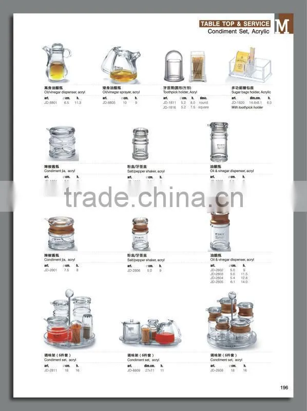 acryl tall Oil/vinegar dispenser