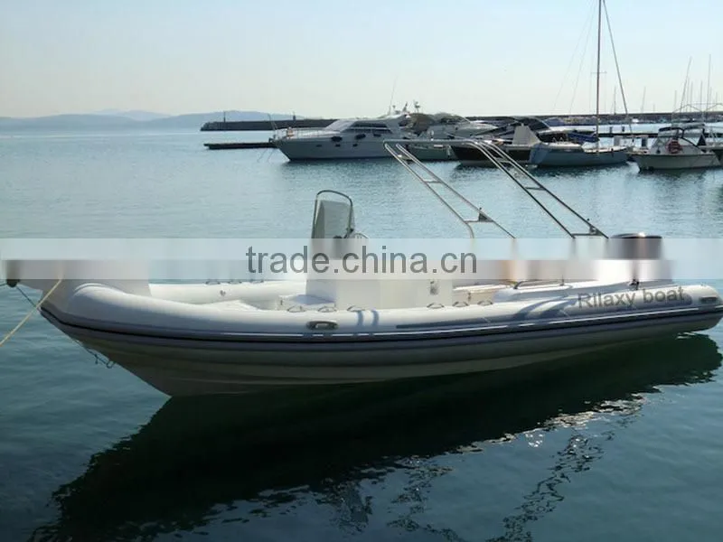 CE certificated 25ft fiberglass hull inflatable yacht