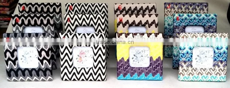 Cloth wrap square picture frame with lace maerial