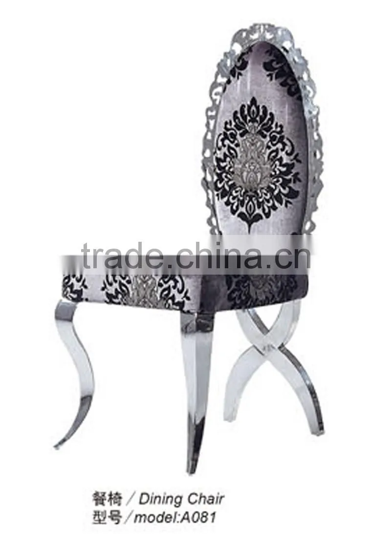 Shunde factory stainless steel legs black colour pu/genuine leather dinning chairA867(S)