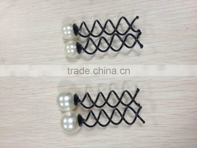 Personalized hairpin black Hair Stick Vintage Pearl Spiral Hairpin