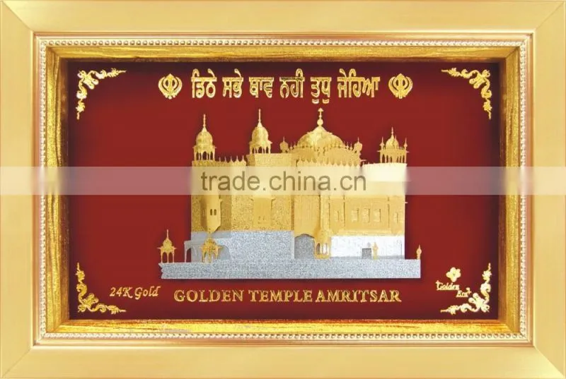 Gold foil buildings photos frame for business gift