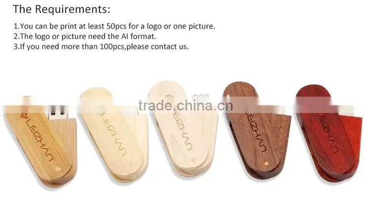Newest present wooden box bulk general u-disk pen usb flash drive