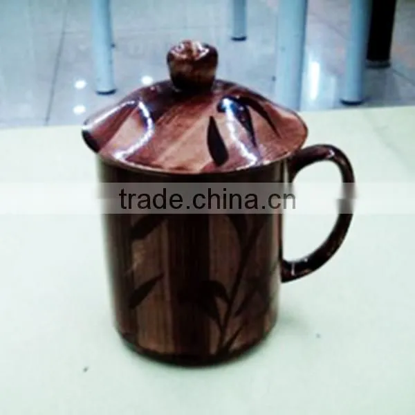 Hand-drawn Ceramic Porcelain Coffee Cup with Lid